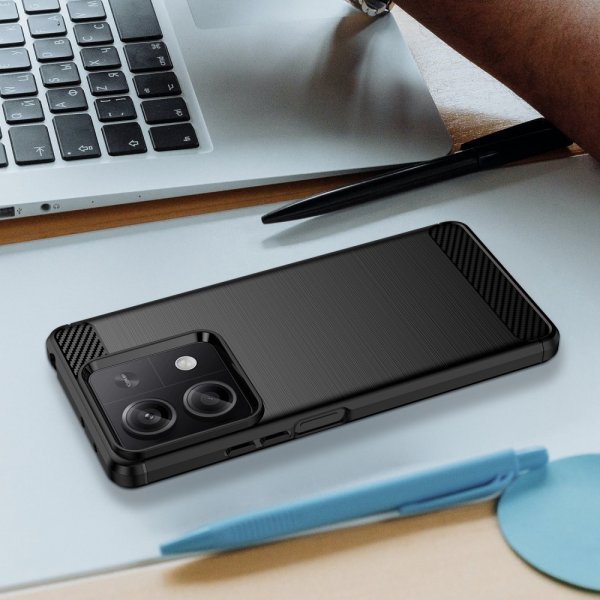 Xiaomi Redmi Note 13 5G Skal Borstad Kolfibertextur Svart