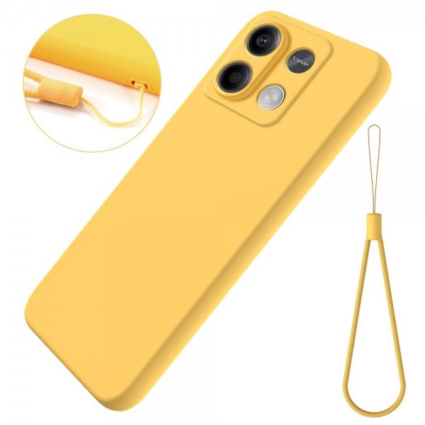 Xiaomi Redmi Note 13 5G Skal med Strap Silikon Gul