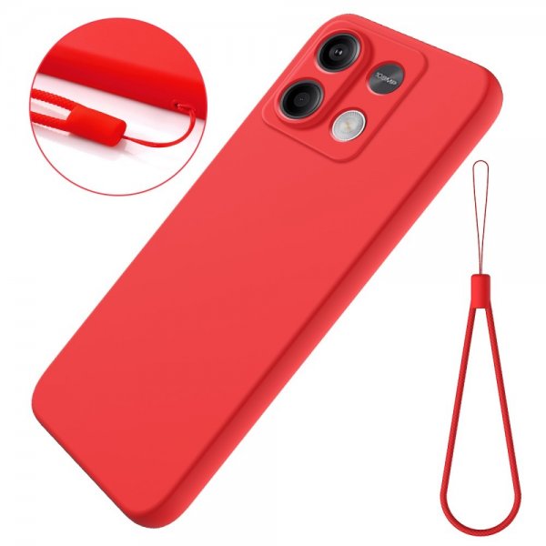 Xiaomi Redmi Note 13 5G Skal med Strap Silikon Röd