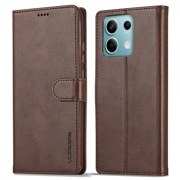 Lc.Imeeke Xiaomi Redmi Note 13 Pro 5G Fodral med Kortfack Stativfunktion Brun