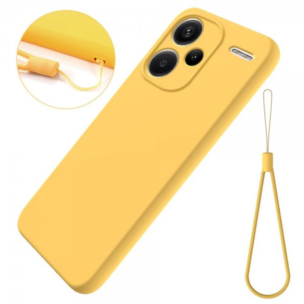 Xiaomi Redmi Note 13 Pro Plus 5G Skal med Strap Silikon Gul