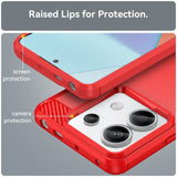 Xiaomi Redmi Note 13 Pro 5G Skal Borstad Kolfibertextur Röd