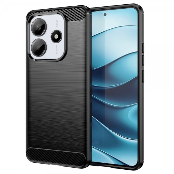 Xiaomi Redmi Note 14 5G Skal Borstad Kolfibertextur Svart
