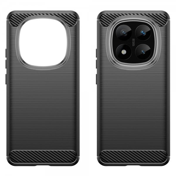 Xiaomi Redmi Note 14 Pro Plus 5G Skal Borstad Kolfibertextur Svart